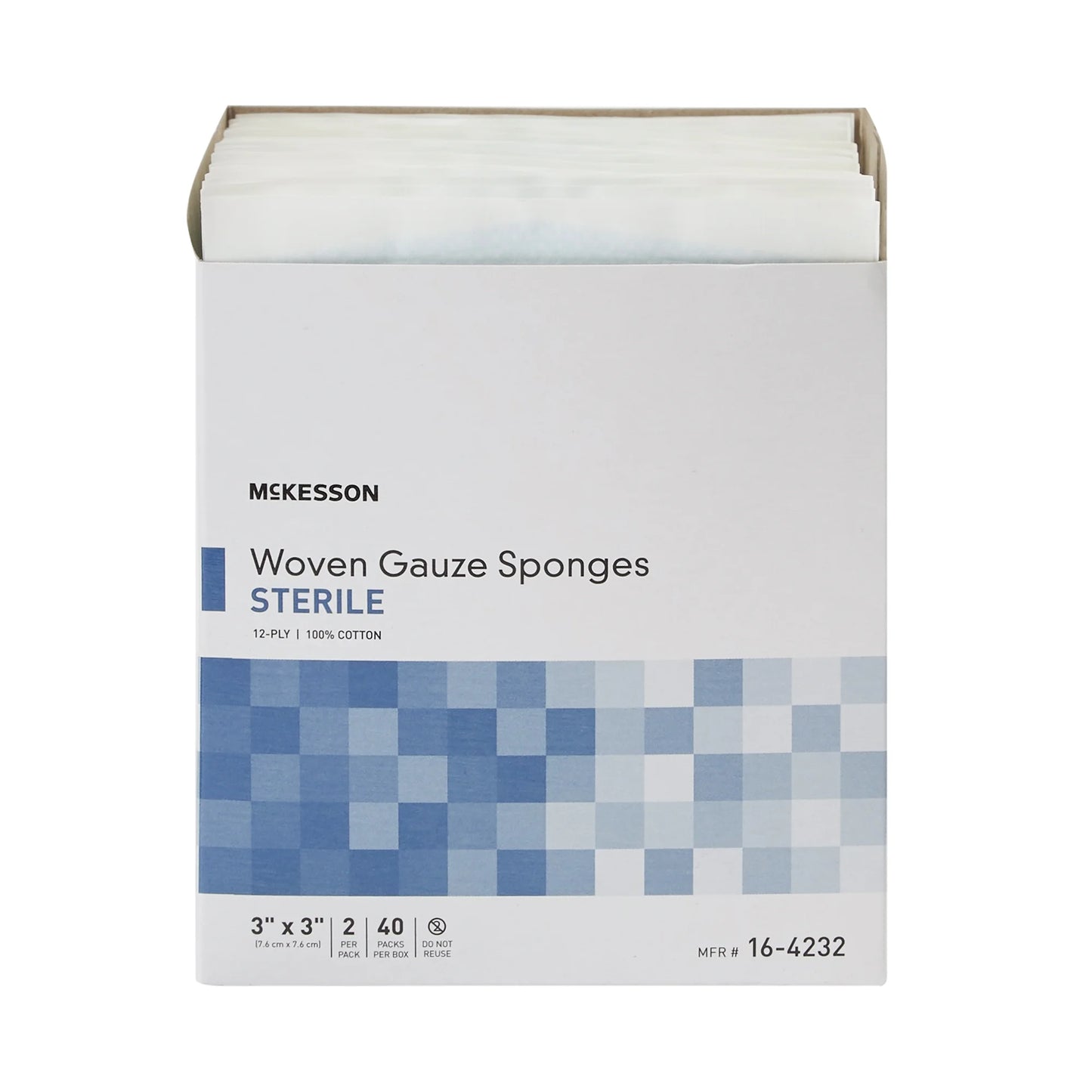 Gauze Sponges First Aid Supplies, Woven Wound Care Pad - 3 in X 3 In, 40 per Pack, 1 Pack