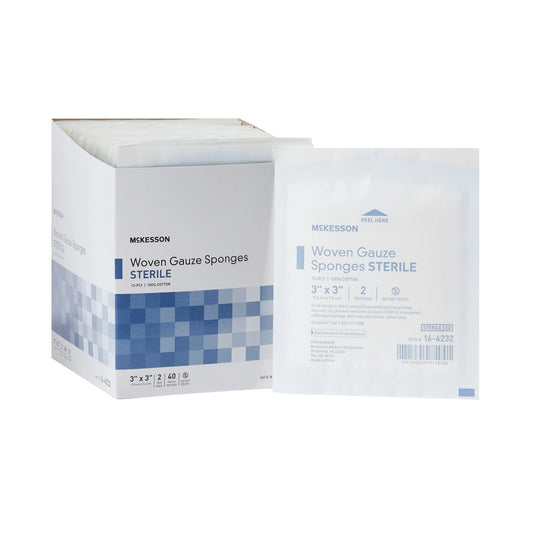 Gauze Sponges First Aid Supplies, Woven Wound Care Pad - 3 in X 3 In, 40 per Pack, 1 Pack